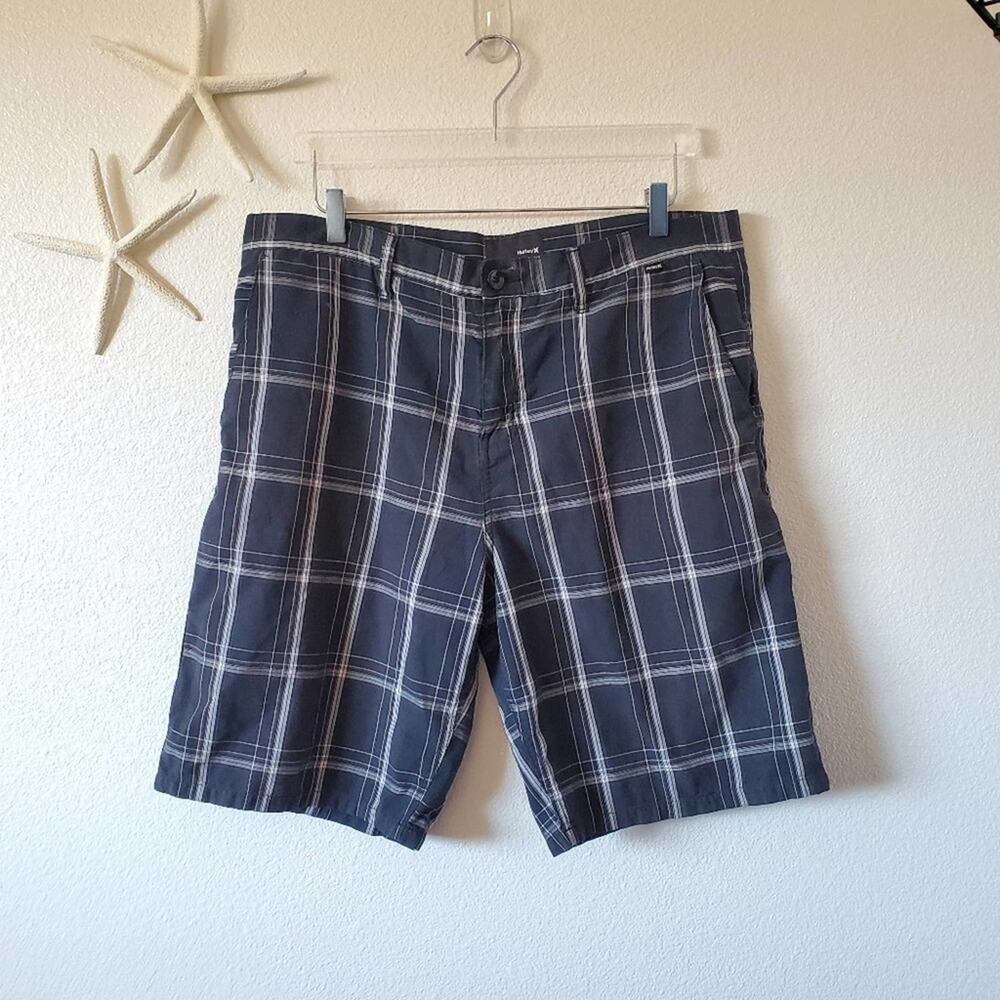 Hurley Casual Everyday Plaid Shorts Mens Size 38 Blue